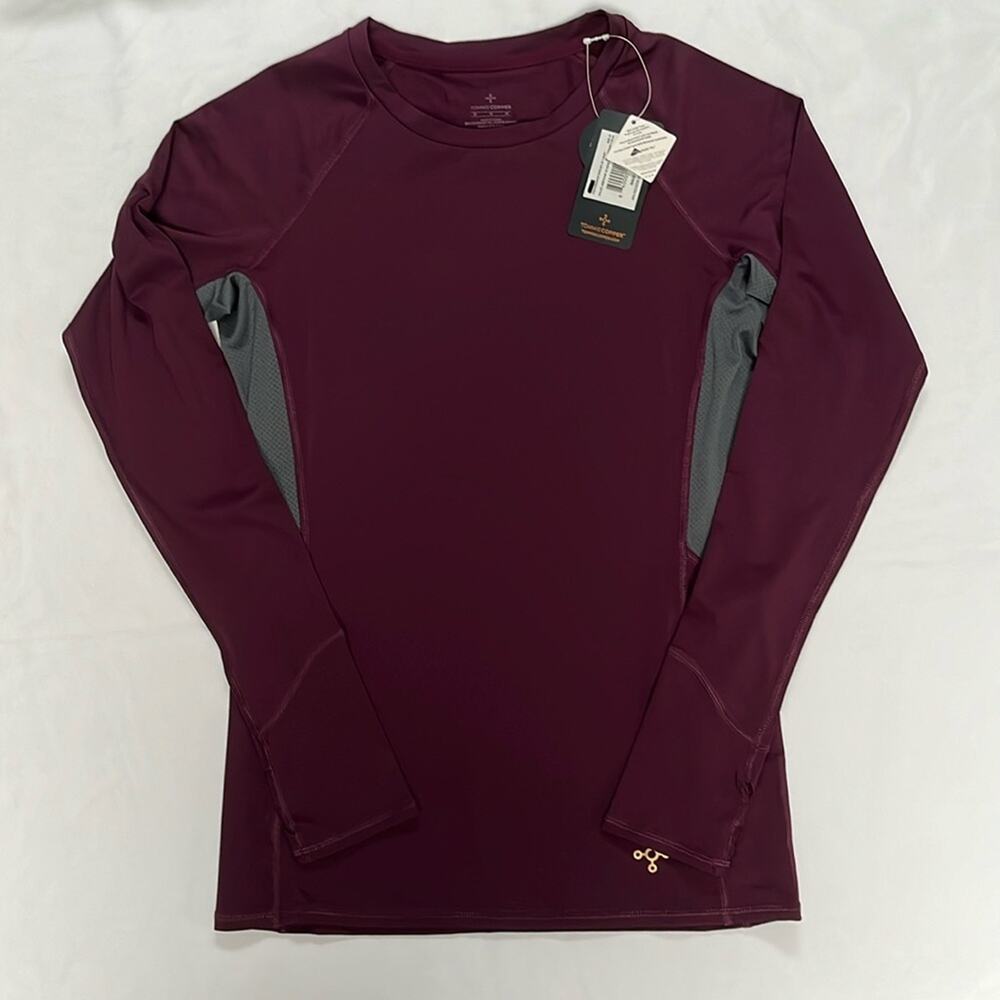 Tommie Copper Long Sleeve T Shirt Performance Raglan Sz M Amethyst Dove Grey